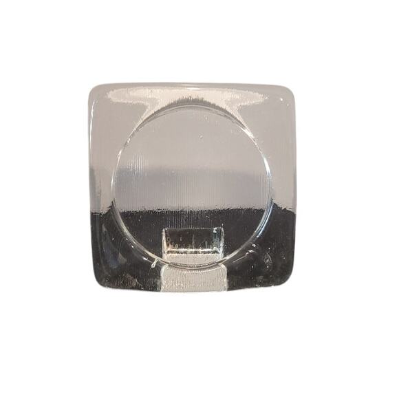 Vintage MCM Wiesenthal Hutte Photo Frame Ribbed Glass Square Weighted Rare - Picture 1 of 9